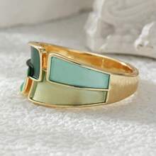 Women's Modern Geometric Gradient Ring, Gold Minimalist Fashion Index Finger Ring, Suitable For Daily Wear And Various Occasions - Gold - View 6