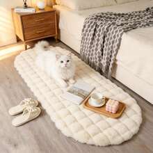 1pc French Luxury Cream White 3D Bubble Plush Floor Mat, Square Fluffy Soft Bedside Rug, Bathroom Decor Carpet, Bathroom Mat, Bathroom Rug, Door Mat, Small Rug, Carpet, Floor Mat, Home Decor, Area Rug, Home Decor, Area Carpet, Bedroom Rug, Washable Carpet - Multicolor - View 5