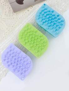 1pc Silicone Scalp Massager Shampoo Brush, Scalp Cleaning Comb, Silicone Bath Brush, Dry And Wet Use Body Scrubber - Multicolor - View 3
