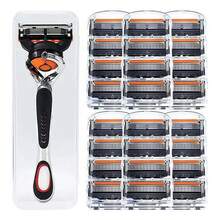 Men's Manual Razor, 5-Layer Sharp Blades, Flexible Rotating Handle, Portable Non-Irritating Shaving Razor, Suitable For Daily Travel And Home Use, Durable Replaceable Blade Head, Skin-Friendly Smooth Shaving Tool - 5-blade Model - View 2