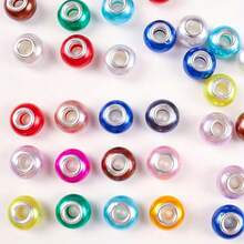 53/103 Multi-Colored, Large-Hole Beads With Mixed Colors And Round Spacer Beads, Suitable For DIY Necklaces, Bracelets, Earrings And Jewelry Making. - Assorted Colors - View 10