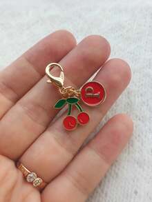 Zinc Alloy Cherry Pendant And Letter Charm Keychain, Bag, Backpack, Wallet, Document Bag, Car Key Accessory Pendant, Holiday Party Gift, Birthday Gift, Back To School Gift, Creative Handmade Keychain - Multicolor - View 19