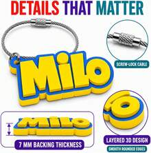 Personalized Backpack Name Tag For Kids, Custom 3D Keychain, Optional NFC, +25 Font Styles - 1 - View 5
