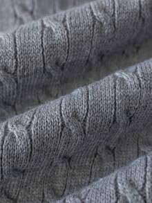 Sweater Rajut Pendek Warna Polos Gaya Preppy untuk Anak Perempuan Remaja, Dilengkapi Bordir Pita, Pullover Rajut, Lengan Panjang, Cocok untuk Pakaian Sehari-hari di Sekolah pada Musim Semi, Gugur, dan Dingin - Grey - View 7