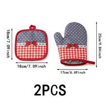 Heat-Resistant Gloves And Pads Set, Fashionable Printed Pattern, Suitable For Baking, Cooking, Grilling - View 18