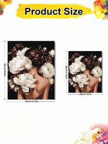 DIY Paint By Numbers Set - A Woman Surrounded By Flowers Unframe DIY Canvas Art, Perfect Home Decoration & Creative Gift Idea - Sets - View 4