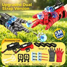 Electric Spider Web Launcher Wrist Toy, One-Click Automatic Retraction Spider Launcher, Dual Suction Cup & Magnetic Modes, Range Up To 2.4m, Halloween Cosplay Costume Prop, Novel Interactive Toy, Birthday Gift For Kids & Teens Spider Fans - Multicolor - View 14