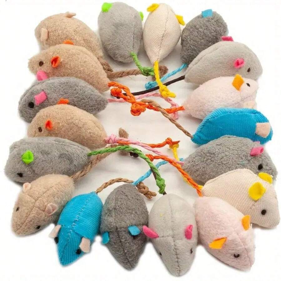 10pcs Mouse Cat Toys, Interactive Cat Teaser Toys, Indoor Pet Cat Supplies - View 1