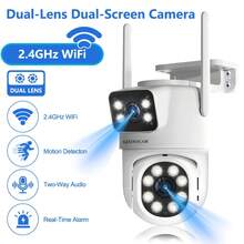 szsinocam Kamera Keamanan Rumah Lensa Ganda 1080P, Tampilan Layar Ganda, Kamera Pengawasan Bertenaga USB WiFi 2.4G, Pelacakan Gerakan Manusia, Penglihatan Malam Berwarna, Audio Dua Arah, Cocok untuk Pemantauan Rumah - Putih - View 12