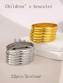 6pcs Bling Bling Exquisite Shiny Unique Design Minimalist Elegant Bestselling Stackable Bangle Bracelets - Multicolor - View 15