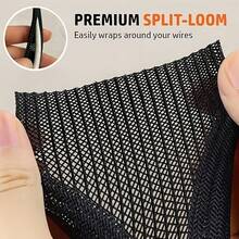 Cable Protector Sleeve For Wires, Cables And Data Lines, Split Tube For Power Cords, Audio/Video Cables - Desktop PC, TV, Computer Cable Organizer, Pet Chew Protection - Black - View 9