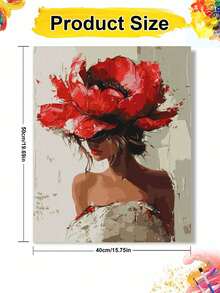 DIY Paint By Numbers Set - Woman With Flowers On Her Head Unframe DIY Canvas Art, Perfect Home Decoration & Creative Gift Idea - Sets - View 11