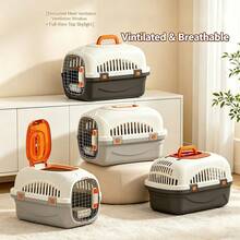 1-Pack Portable Hard Shell Cat Carrier, Secure Pet Travel Crate With Latch, Top-Opening Design And Ventilation Holes, Suitable For Kittens, Puppies, And Small Pets - Multicolor - View 3