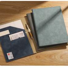 Multi-Color A4 PU Leather Business Folder, Multi-Pocket Document Organizer With Card Slots And Pen Holder, Suitable For Office, Resume, Meeting Storage - Single Piece - View 12