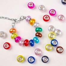 53/103 Multi-Colored, Large-Hole Beads With Mixed Colors And Round Spacer Beads, Suitable For DIY Necklaces, Bracelets, Earrings And Jewelry Making. - Assorted Colors - View 5
