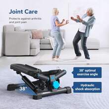 MERACH Mini Stepper For Exercise, 330LBS Capacity, Workout Equipment With Resistance Bands, Perfect As Exercise & Gym Equipment For Full Body At Home - Black-twist Stepper - View 7