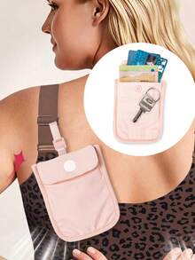 Cartera de sujetador oculta con bloqueo RFID de moda - Múltiples colores, material suave y amigable con la piel, ajustable, botón a presión para evitar que se caigan los artículos, ligera y transpirable, sin sensación de Body extraño - Multicolor - Ver 5