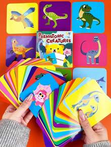 beartale 54pcs Toddler Flash Cards, Cute Animal & Fruit Learning Cards, Educational Preschool Toy, Montessori Toy, Double-Sided Rounded Corners, Sensory Toy, Early Learning Gift, Birthday Gift - Multicolor - View 5