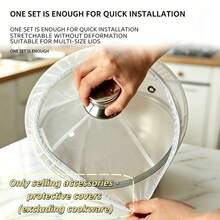 20pcs Pot Lid Heat Insulation Covers - Lazy Person's Pot Lid Protectors, Multi-Functional Wet Wipe Covers, Elastic Kitchen Covers - High Elasticity - Suitable For Pot Lids/Cook Covers Of Various Sizes - Maximum Strength Up To 50CM - Multicolor - View 6
