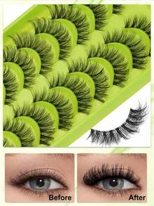7 Pairs Thick False Eyelashes Per Box, D-Curl Russian Style, Dense Fragile Faux Lashes, 3D Synthetic Fur Lashes, Cat Eye Shape, Luxury 8D Thick Lash Extensions, Eye-Lighting Effect, Full-Effect Lash Extensions, Lengthening And Increasing Outer Corner Density, Beauty False Eyelashes, Natural Effect Faux Lashes, Outer Corner Lash Design, Mink Fur Faux Lashes, Natural Style Faux Lashes, Short-Term Lash Extensions, False Eyelashes - Crisscross Style - View 2