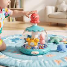 1 Buah Mainan Bayi Tekan dan Putar Seru, Mainan Tekan dan Putar 3 in 1, Permainan Lempar Cincin Aktivitas Bayi, Mainan Laut, Mainan Edukasi Otak untuk Balita Usia 18 Bulan+ - MultiWarna - View 5