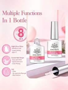 BORN PRETTY 10ml 8 In 1 Nail Gel Polish Base Gel&Watercolor Nail Extension Strengthener& Rhinestone Multifunctional Gel - 10ml - View 8