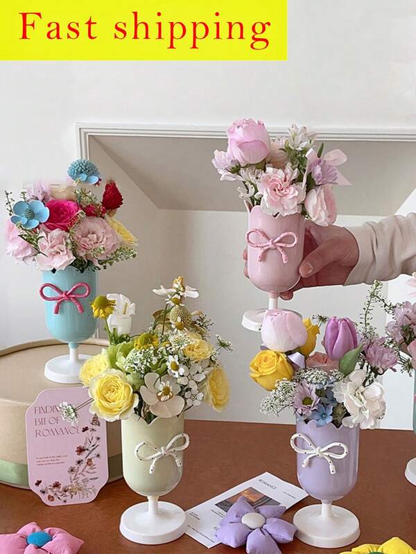 1PC Stylish Pen Holder And Plastic Storage Box; Requires Self-Assembly; Ideal As A Decorative Item For The Office Or Bathroom, A Home Storage Box, A Display Stand For Wedding Flowers, A Box For Cake Decorations, Or A Pen Holder And Storage Box
