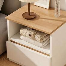 1pcs Modern Minimalist Nightstand, Multi‑Layer Storage Cabinet, Large Capacity, Sturdy Construction, For Storing Personal Items, Suitable For Bedroom, Office, Guest Room And More - White - View 5