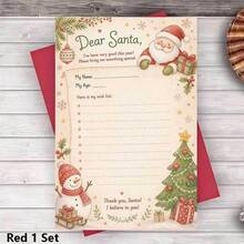 1/3 Sets Greeting Card Christmas Wish List Greeting Card With Envelope For Holiday Party And Seasonal Gift Exchange Decorative Stationery For Friends And Family Greeting Card - A - View 10