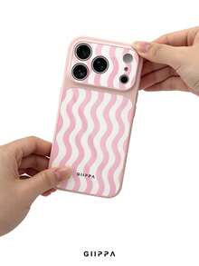 GIIPPA 1pc Pink Striped Pattern Design Phone 17 Pro Max Phone Case, Compatible With Phone 16 Pro Max, 15 Pro Max, 14 Pro Max, Korean-Style High-End Fashion Fun Phone Case, Suitable For 11/12/13/14/15/16 Pro Max Plus, Elegant Design For Men And Women, Perfect Gift For Girlfriend On Christmas, Valentine's Day, Easter, Wedding Season And Birthday! - Multicolor - View 5