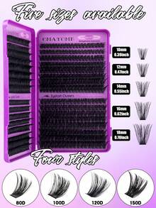 CMAYOME 576-Piece Mascara Set, D-Shaped Curled Tufted Lashes, Length Ranging From 10 To 168 Millimeters. Includes 30D To 150D Mixed Lashes. The Set Contains Mascara, Tweezers And Mascara Brush. Lashes, Lashes, Lash Tufts, Cat-Eye Lashes, Anime Lashes - Multicolor - View 5