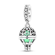 1pc Silver Plated Unique Design Openable Glowing Hot Air Balloon Pendant, Suitable For Bracelet, Bangle, Necklace, Beaded Jewelry, DIY Jewelry Making Gift - Silver - View 2