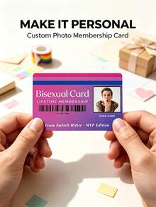 Funny Custom GAY Membership Card With Photo, Personalized Joke Membership Card, Prank Gift For Friends, Custom Photo Card, Novelty LGBTQ Humor Gift, Lesbian Pride Joke Card, Unique Best Friend Gift, College Student Gift, Gift For Him Her - Multicolor - View 3