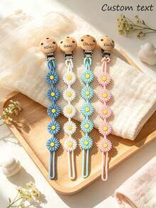Personalized Name Gift, Floral Soothing Chain, Daisy Style Anti-Drop Chain - Multicolor - View 3
