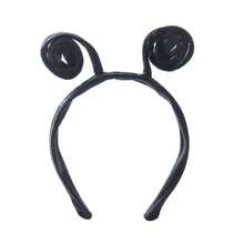 1pc Black Velvet Worm Antenna Headband | Ladybug Bee Insect Headband Costume Accessory Party Cosplay | Unisex Adult Size Accessory,Halloween - Black - View 1