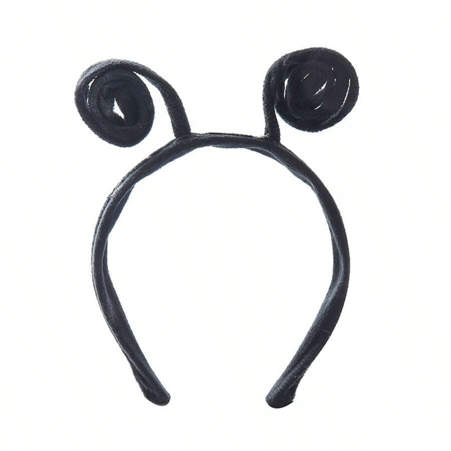 1pc Black Velvet Worm Antenna Headband | Ladybug Bee Insect Headband Costume Accessory Party Cosplay | Unisex Adult Size Accessory,Halloween - Black - View 1