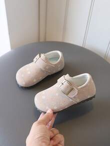 1 Pair Girls' Cloth Shoes, Children's Non-Slip Flat Shoes, 2026 New Autumn/Spring Girls' Shoes, All-Season Wear - Grey - View 2