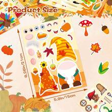 24pcs Autumn Harvest Farm DIY Stickers - Create Cozy Autumn Scenes With Barns, Animals And Pumpkins, Interactive Puzzle Toys Promote Brain Development, Suitable For Children's Party Favors, Gift Wrapping, Classroom Activities, Thanksgiving And Christmas Gifts. - Mixed Color - View 5