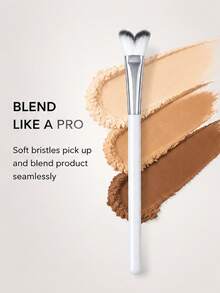 2pcs/1pc Professional Nose Contour Brush, Soft Bristles Precision Sculpting Tool For Nose Shadow & Highlighting, Makeup Brush For Flawless Blending - White - View 3