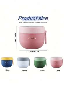 1 600ml Soup Cup, Breakfast Bowl, Portable Milk Soup Pot, Student Work Fresh-Keeping Bowl, Small Lunch Box, Suitable For Students And Office Workers - Multicolor - View 8