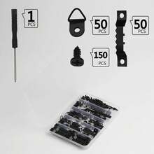 251Pcs Picture Hanging Kit Black & Gold Heavy Duty Picture Frame Hanger Art Work Photo Wall Hook With Screws - Multicolor - View 3