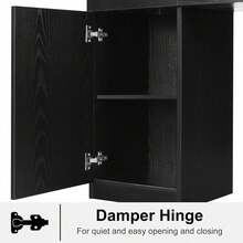 Salon Station With Storage Cabinet And Shelves, Hair Styling Workstation For Beauty Salon And Barber Shop, Black/ White/ Pink - Black - View 6