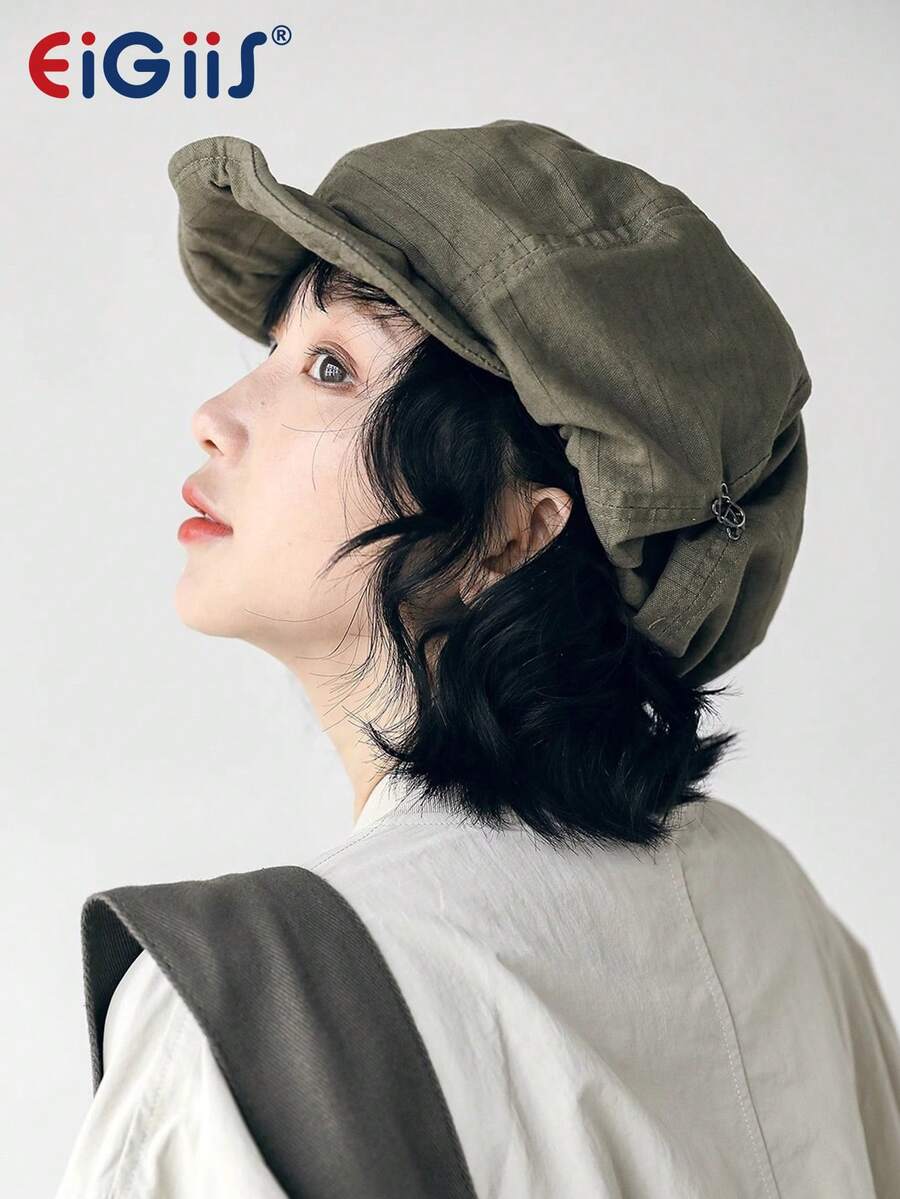 EIGIIS Unisex Newsboy Cap Classic Vintage Eight-Panel Hat - Multicolor - View 1