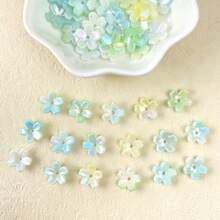60pcs Multicolor Pearl Luster Cherry Blossom Acrylic Center Hole Loose Beads For DIY Bracelets, Phone Charms, Keychains Handmade Craft Supplies - Multicolor - View 18