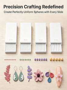 Gel Clay Ball Roller Tool, 2mm 3mm 4mm 5mm Semi-Soft Clay Shaping Tool, Soft Clay Ball Forming Tool, Nail Art Bead Gel Flower Shaping Tool, Earring Jewelry Handmade Auxiliary Tool - Multicolor - View 2