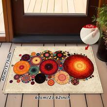 1pc Bathroom Anti-Slip Mat, Soft Faux Cashmere Material Floor Mat, Vintage Artistic Round Pattern Faux Cashmere Rug, Kitchen Anti-Slip, Bathroom Anti-Slip, Entrance Door, Bedroom Door Mat, Multi-Scenario Use Anti-Slip Mat, Room Decor, Holiday Gift - Multicolor - View 14