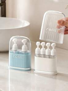 Travel Refillable Bottle Set, Portable Toiletry Dispenser Set, With Labels, Travel Refillable Bottles, For Storing Toiletries; Perfect Gift For Travelers, Holiday Gift, Christmas Gift - Regular Model - View 5