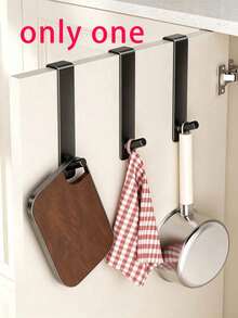 1pc/10pcsBathroom Cabinet Hook Home Storage Rack, No Drill Over Cabinet Door Hanging Hook, Punch Free Space Saving Hanger For Bathroom Cupboard Kitchen Cabinet To Hang Towels Sponges Keys And Daily Small Household Items - Multicolor - View 10