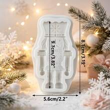 胡桃鉗 3D 矽膠模具聖誕版,聖誕衛兵翻糖巧克力糖果蛋糕裝飾模具,DIY 烘焙工具適用於黏土、蠟燭、布丁、糖果製作,不沾可重複使用聖誕蛋糕裝飾與桌面擺飾模具,易清洗可重複使用 - 米色胡桃夾子 A-432 - 查看 3