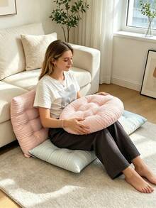 1PC Ultra‑Soft Seat Cushion With Lumbar Support, Non‑Slip Backrest Pad For Office, Patio & Dining Chairs, Comfort Seat Pad Ideal For Elderly, Office Workers, Students, Perfect Back‑To‑School & Christmas Gift For Home Desk Use - Ins-style Solid Color Macaron Seat Cushion - View 9